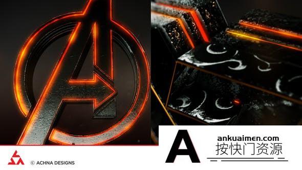 [三维AE模板]E3D三维文字AE模板-Logo动画 Dark Epic Logo Reveal