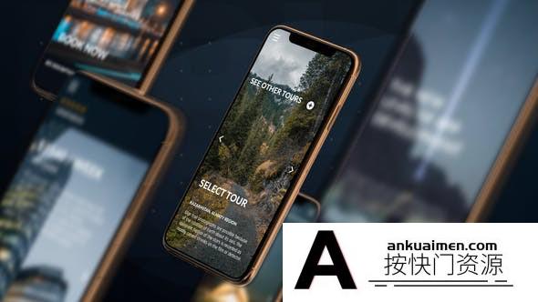 [APP模板]iPhoneXS苹果手机APP宣传展示包装动画AE模板- Phone XS App Present