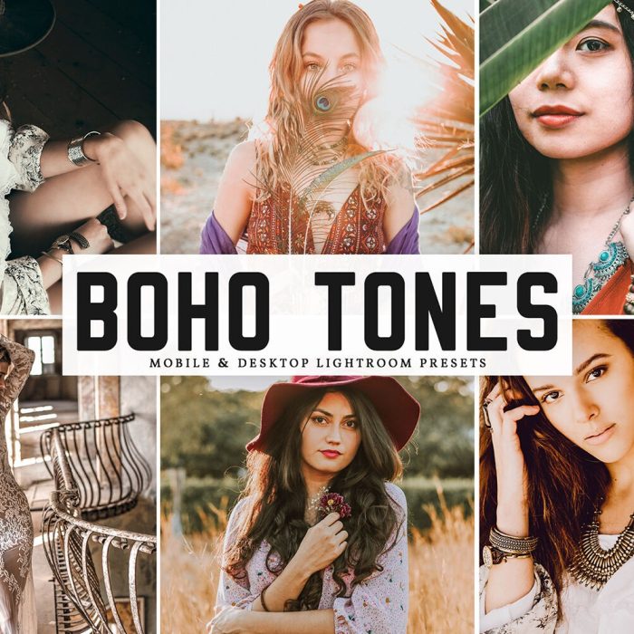 [人像LR预设]Boho风人像Lightroom预设+手机版LR预设 Boho Tones Lightroom Presets