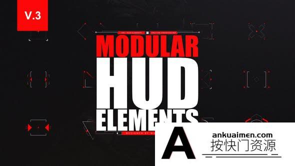 [HUD模板]科技感HUD元素动画AE模板- Modular HUD Elements
