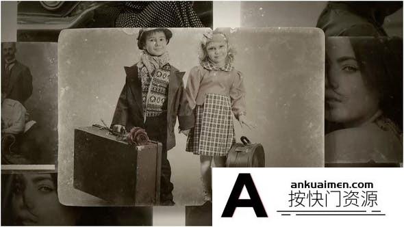 [相册AE模板]复古陈旧老照片回忆相册片头AE模板- Vintage Photo Slideshow