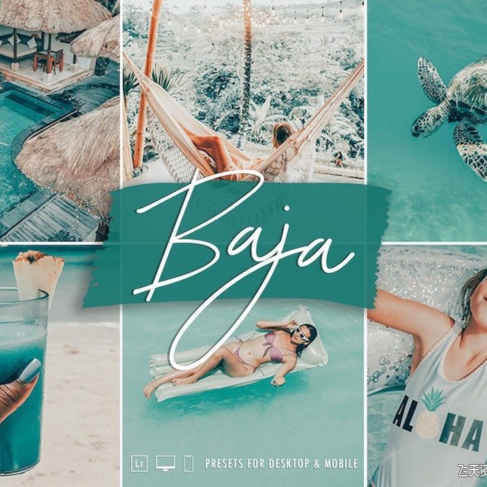 [旅拍LR预设]巴哈热带蓝绿胶片人像LR预设/Mobile预设 Baja Breeze Tropical Lightroom Preset