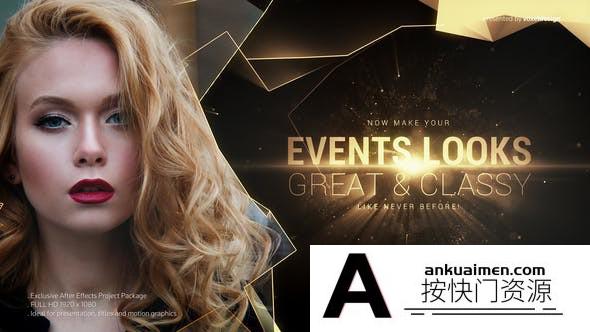 [开场片头]金色图形遮罩颁奖典礼片头AE模板- Excellence Awards Titles