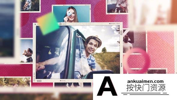 [相册AE模板]多彩时尚幻灯片照片相册片头AE模板- Colorful Photo Slideshow