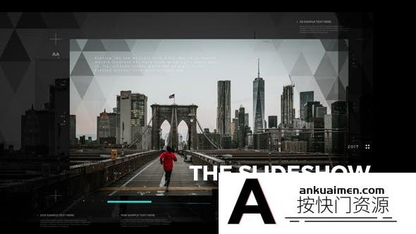 [开场片头]科技感幻灯片图片开场AE模板- The Slideshow
