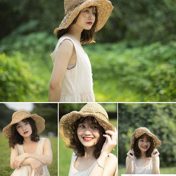 [时尚人像RAW原图]戴草帽的短发美女人像摄影RAW原片60P