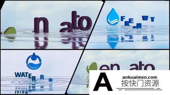 [logo模板]AE模板-水波纹涟漪三维Logo动画 Corporate Logo V21 Water Ripples Emerge