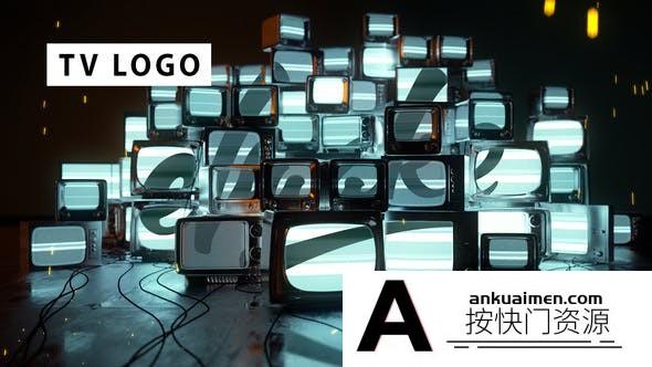 [logo模板]复古老电视山Logo动画AE模板- TV Logo