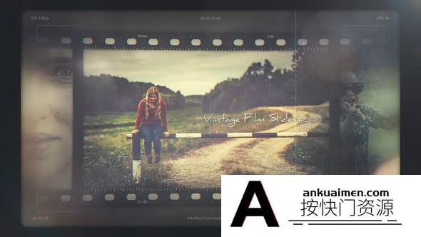[相册AE模板]复古胶片电影风格回忆照片相册开场AE模板- Vintage Film Slideshow