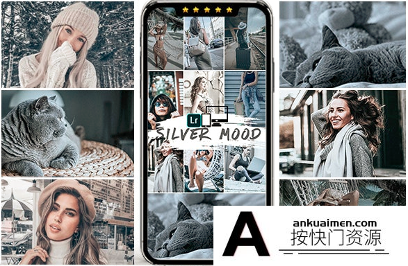 [旅拍LR预设]银灰色系旅拍人像LR预设+手机lr预设 Silver Mood Lightroom Presets
