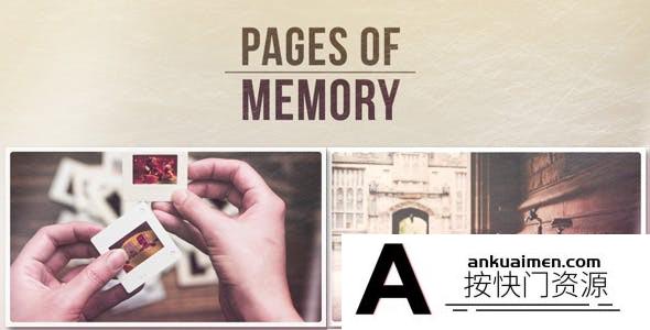 [相册AE模板]复古回忆照片相册片头AE模板- Slideshow – Pages of Memory
