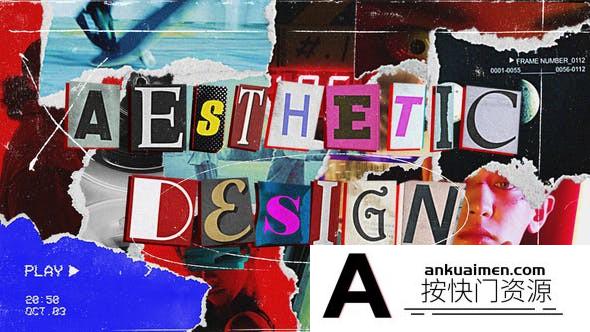 [文字标题]复古定格文字动画AE模板- Aesthetics Collage