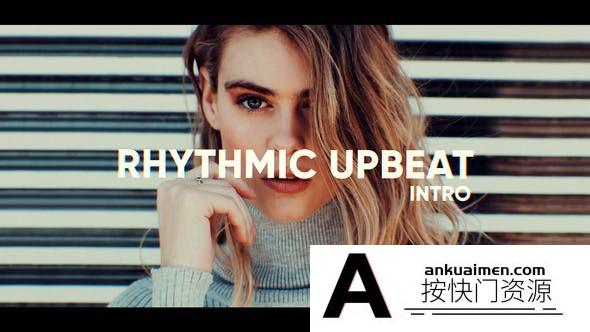 [图片展示]节奏感文字图片开场AE模板- Rhythmic Upbeat Intro