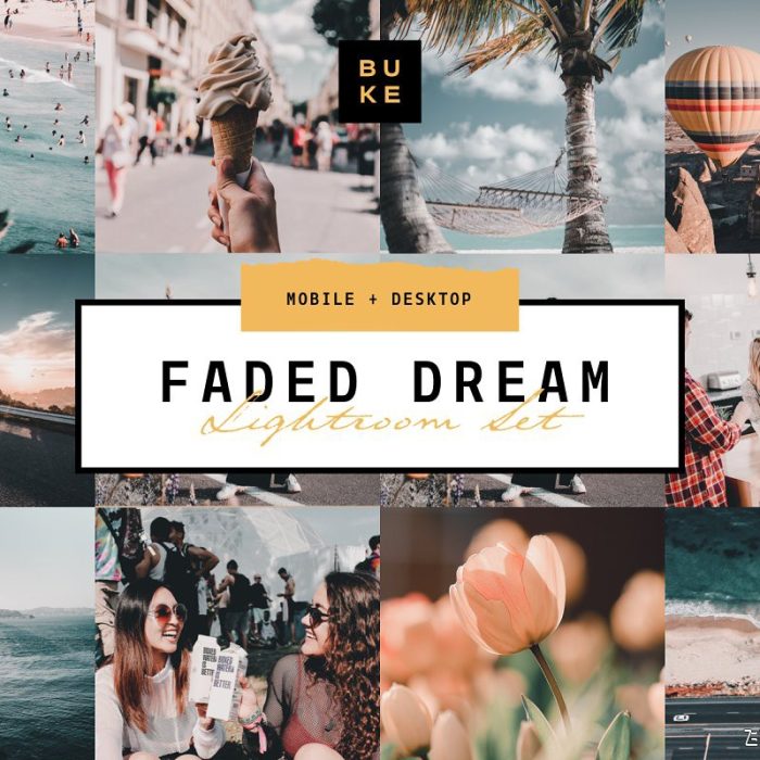 [胶片LR预设]旅拍褪色胶片Lightroom预设+手机版LR预设 Faded Dream Lightroom