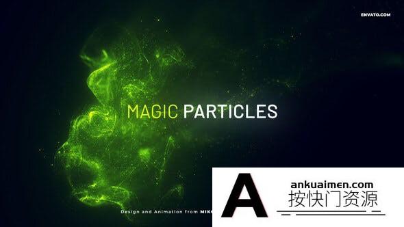 [创意特效]粒子流动背景文字片头AE模板- Magic Particles