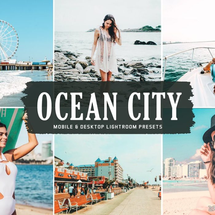 [旅拍LR预设]大洋城旅行人文摄影蓝绿色调LR预设/移动LR预设 Ocean City Lightroom Presets