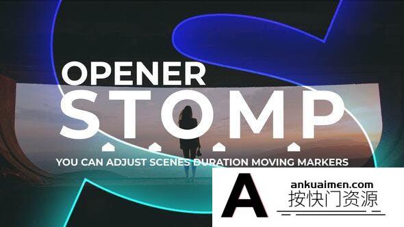 [开场片头]文字遮罩图片快闪片头AE模板- Dynamic Stomp Opener