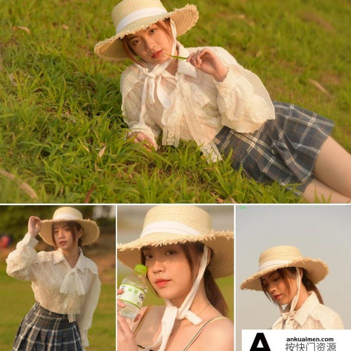 [时尚人像RAW原图]戴帽子的女孩摄影RAW原片9P