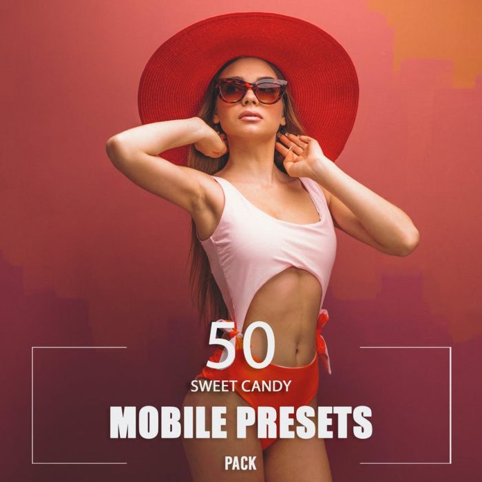 [人像LR预设]50款糖果色彩人像Lightroom预设套装 50 Sweet Candy Mobile Presets Pack