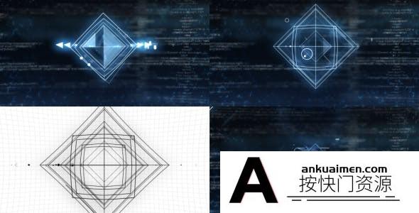 [logo模板]科技感图形Logo动画AE模板- SCI-FI Shapes Logo Reveal