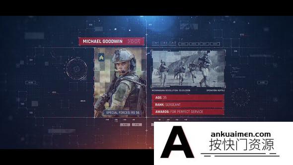 [宣传推广]军事科技感图片视频宣传片头AE模板- Military Identification