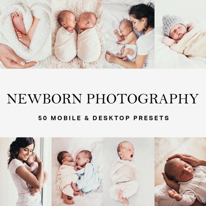 [新生儿童预设]新生儿奶油胶片LR预设+视频剪辑LUT预设 Newborn Baby LR Presets LUT