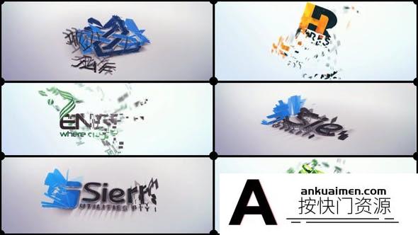 [logo模板]卡片汇聚Logo动画AE模板- Cards Corporate Logo