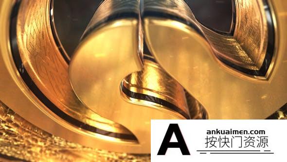[logo模板]金色三维Logo动画AE模板- Gold Element Logo
