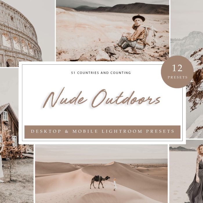[人像LR预设]摄影师 Chantelle Flores 莫兰迪裸色户外旅拍人像LR预设 Nude Outdoor Presets