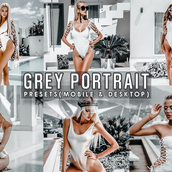 [人像LR预设]INS中性灰色时尚人像Lightroom预设 Grey Portrait Lightroom Presets
