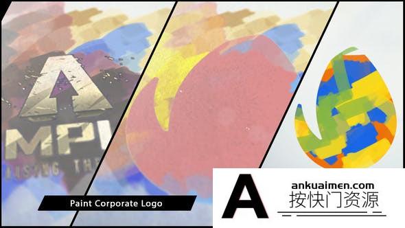 [logo模板]笔刷绘制Logo动画AE模板- Paint Corporate Logo