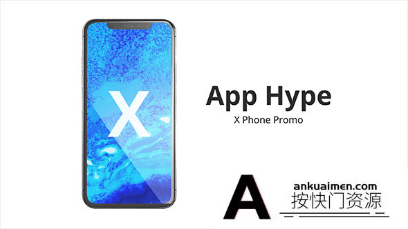 [APP模板]iPhoneX手机APP宣传动画AE模板- Phone X App Hype