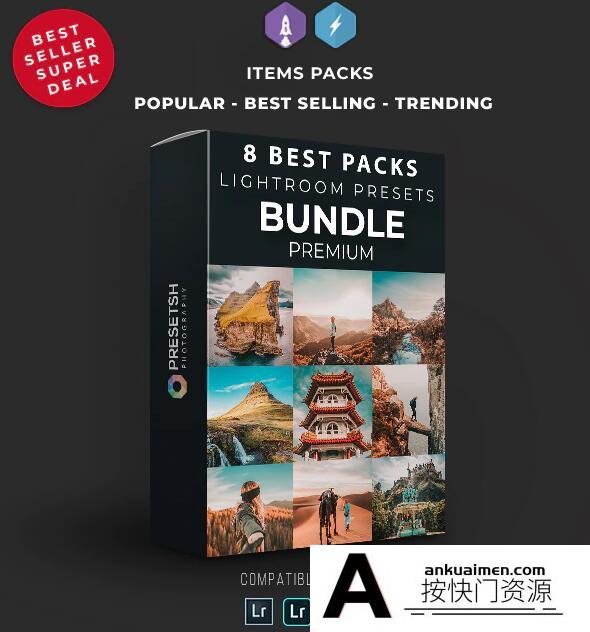 [风光LR预设]最畅销Presetsh系列8套LR预设合集 Lightroom Presets Bundle by presetsh