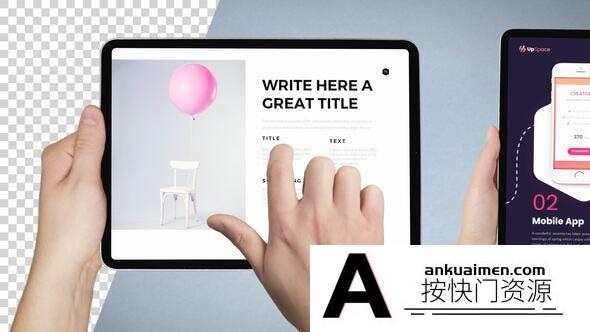 [图片展示]平板iPad点击滑动展示动画AE模板- Tablet PRO Mockup Template