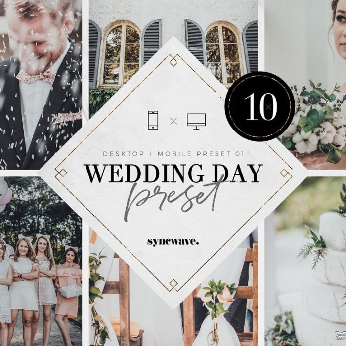 [婚礼LR预设]婚礼跟拍电影胶片风LR预设/手机APP预设 Wedding Day Lightroom Presets Bundle