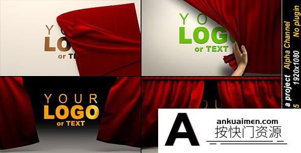 [logo模板]红幕布拉开Logo动画AE模板- The Opening Series Of Realistic Cloth