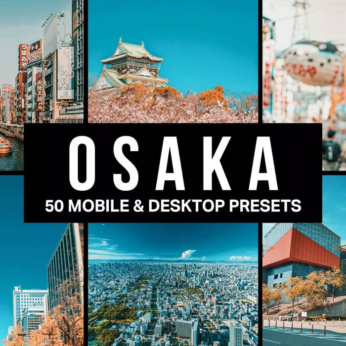 [日系LR预设]东京大阪城市旅拍日系Lightroom预设及LUT预设50 Osaka Lightroom Presets & LUTs