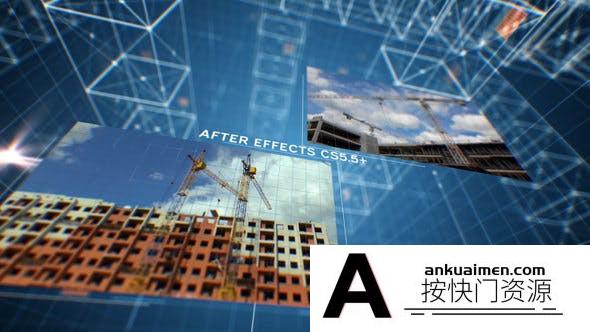 [开场片头]建筑风格幻灯片开场AE模板- Short Construction Intro