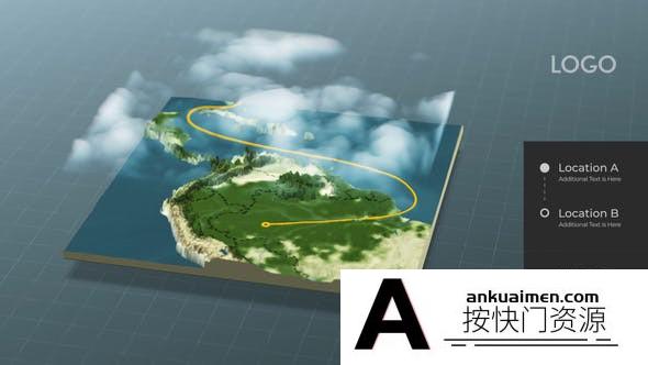 [三维AE模板]三维世界地图连线动画AE模板- World Map Connector