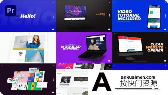 [Premiere模板]PR模板-电子商务公司网站介绍宣传片业务品牌推广模板Website Intro for Premiere Pro
