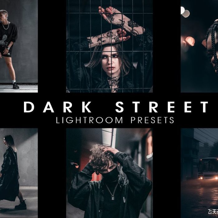 [风光LR预设]夜景街拍黑暗电影质感色调Lightroom预设/手机APP预设 Dark street presets