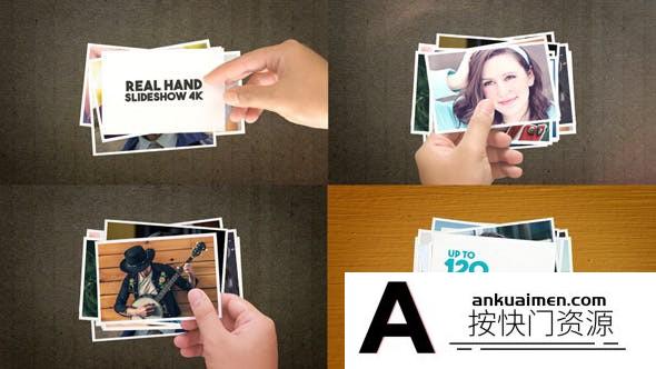 [相册AE模板]手拿照片相册展示片头AE模板- Real Hand Slideshow 4K