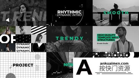 [开场片头]时尚文字图片快闪片头AE模板- Rhythmic Dynamic Intro