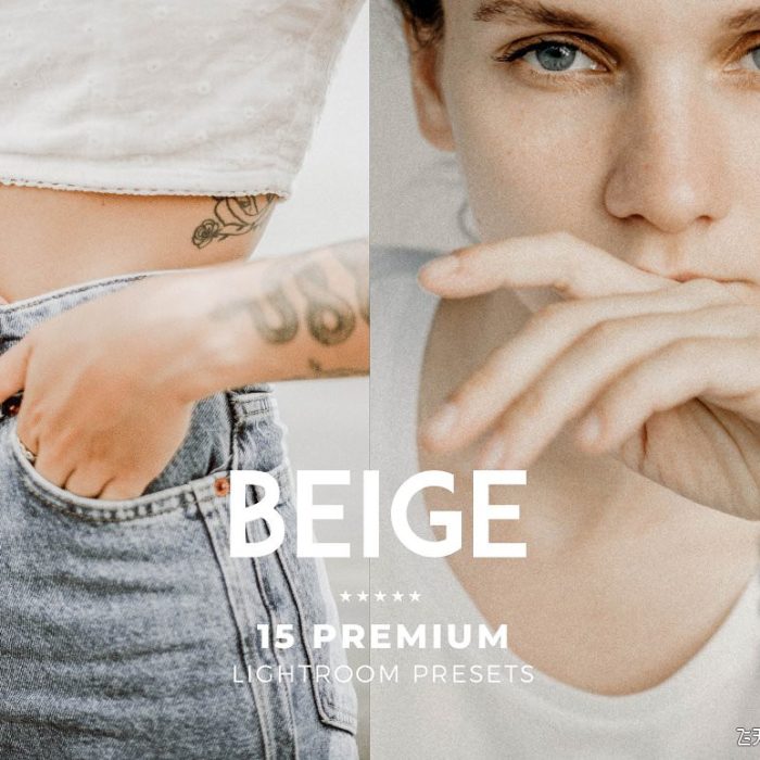 [人像LR预设]15种米色效果人像后期调色Lightroom预设Beige 15 Presets for Lightroom