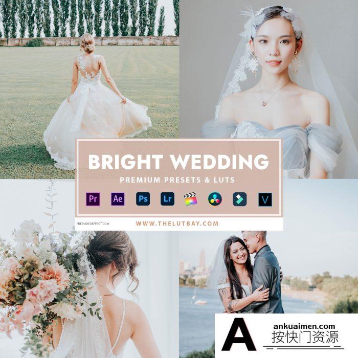 [婚礼LR预设]TheLutbay- INS风明亮电影婚礼人像LR预设和婚礼视频后期调色LUT预设