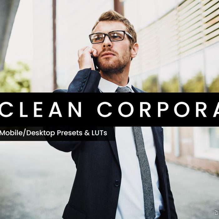 [人像LR预设]现代商务人像LR预设/移动APP+LUT预设Clean Corporate Lightroom Luts