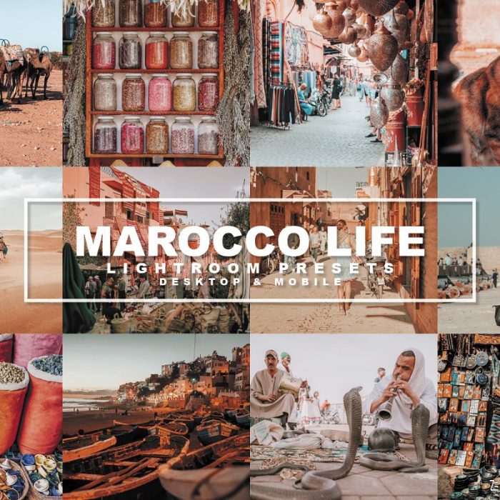 [旅拍LR预设]摩洛哥旅旅拍人像棕色INS流行色LR预设Marocco Life lightroom presets