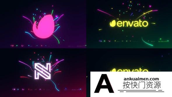 [logo模板]彩色卡通图形Logo动画AE模板- Minimal Particle Light Logo
