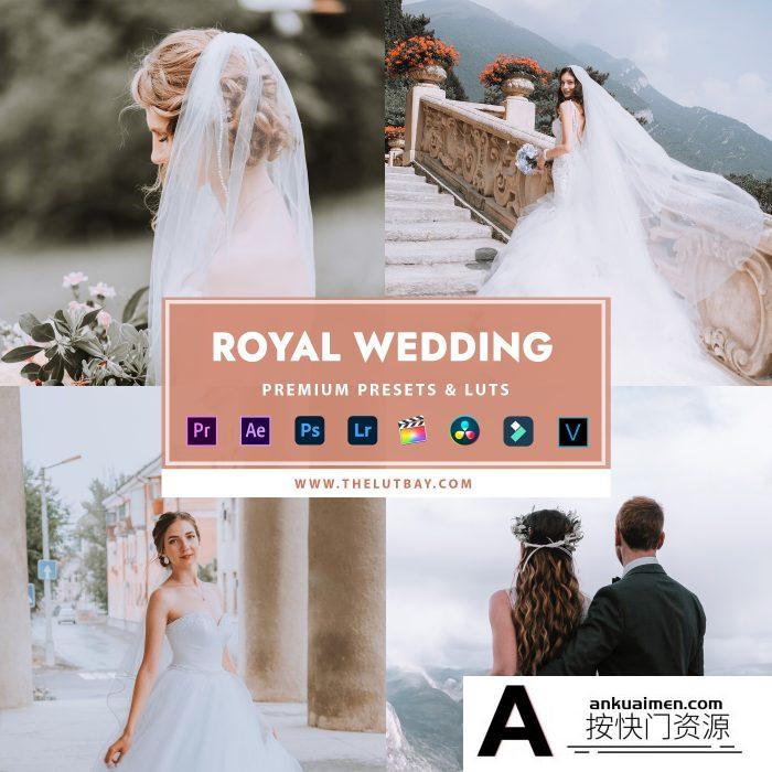 [婚礼LR预设]TheLutbay- 明亮通透皇家风格婚礼人像LR预设和Vlog视频后期调色LUT预设