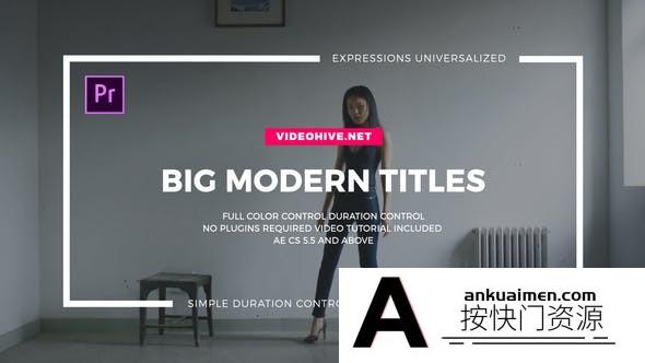 [Premiere模板]PR模板视频字幕动画文字标题15种效果设计-Premiere Pro模板